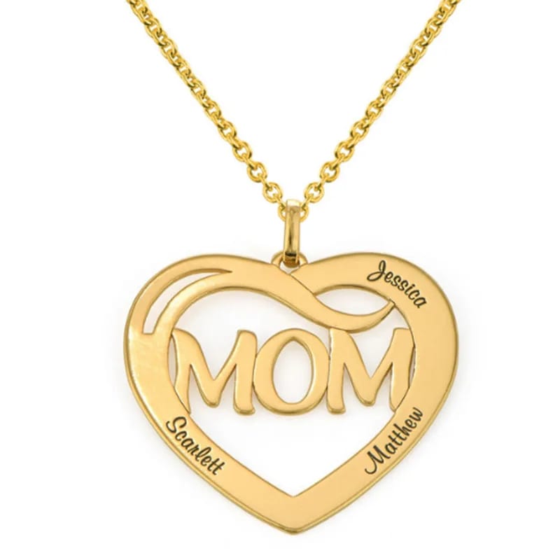 Jewelry Fashion Heart Pendants Necklace Custom Personalized Mom Necklace Necklaces
