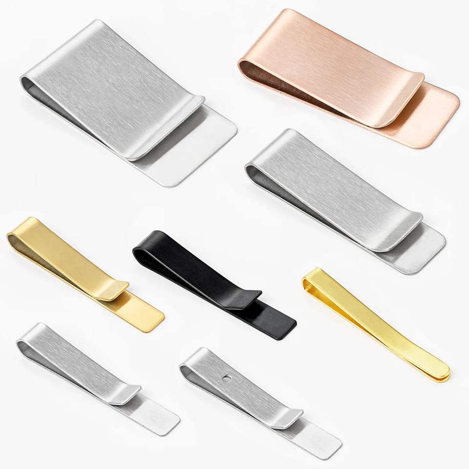 High Quality Multipurpose Card Holder Mens Folder Custom Engraved Blank Stainless Steel Metal Money Clips Cufflinks &Money Clips