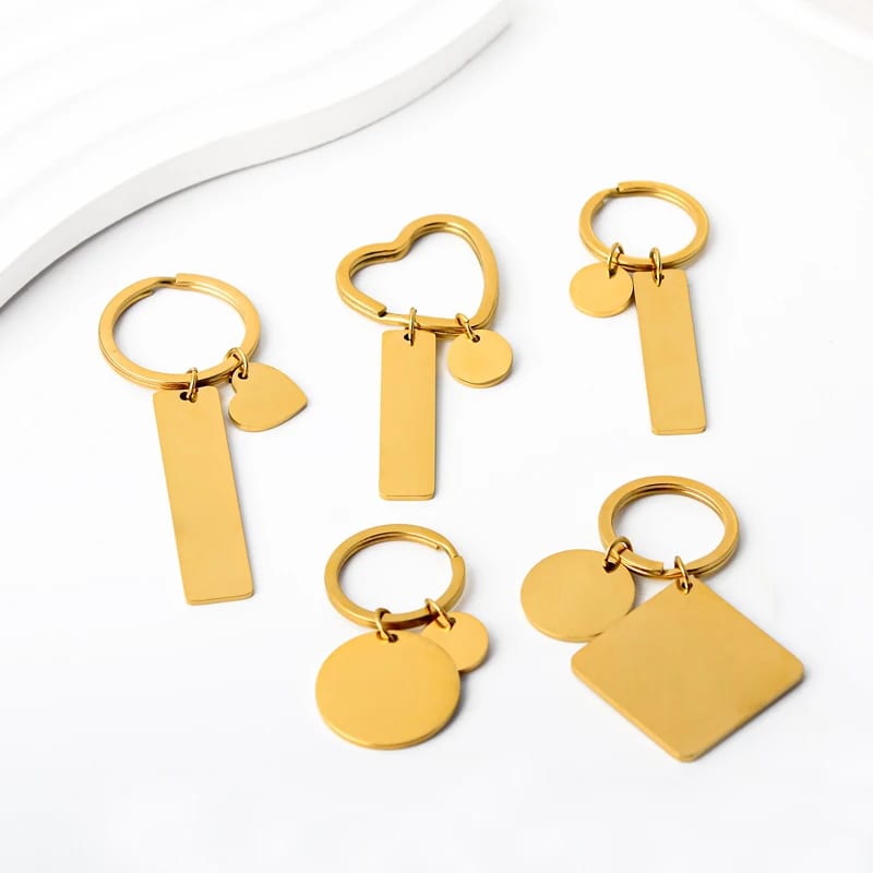 Custom Metal Keychain Engraved Stainless Steel Square Blank Key Chains Keyring&keychain