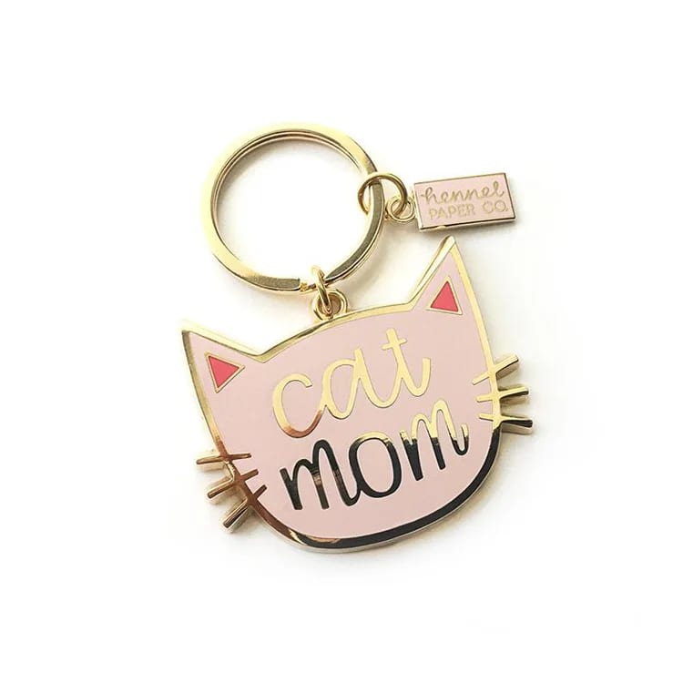 Fashion Cat Mom Custom Enamel Keychain Keyring&keychain