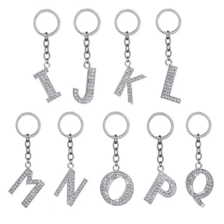 Customise Letter A-z Keychain Alphabet Capital Letter N Keychain With Cz Stone Keyring&keychain
