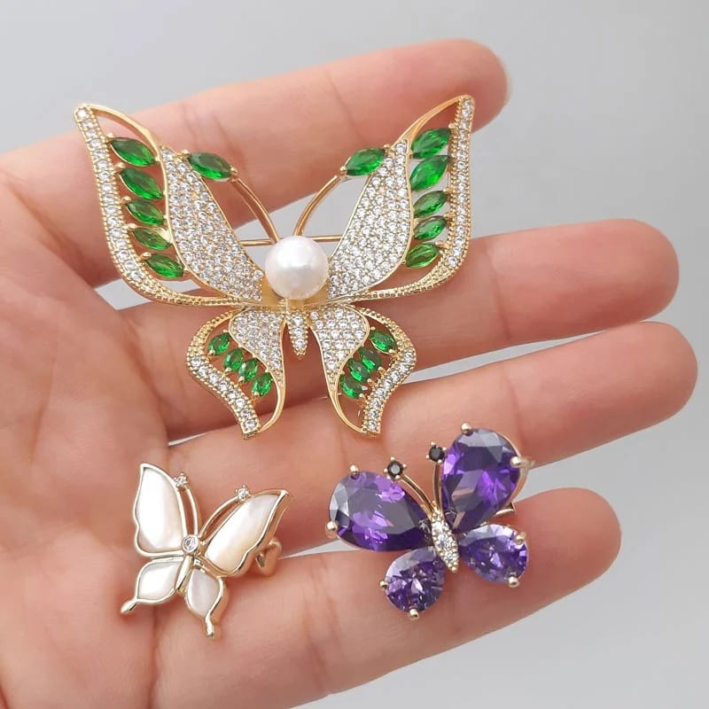 Fashion Jewelry Custom Delicate Classic Pearl Brooches Butterfly Brooch For Women Gift Brooches