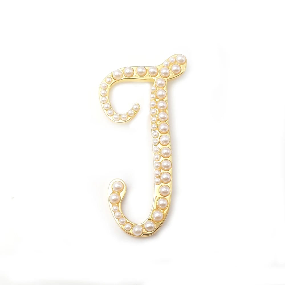 Manufacture Initial J Classical Custom Metal Designer Brooches And Pins Jewelry Brooches