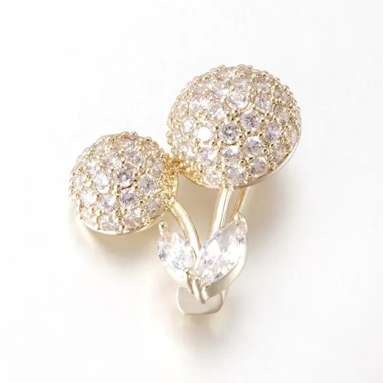 High Quality New Fashion Full Crystal Cherry Shape Pins Brooches Ladies Jewelry Brooches