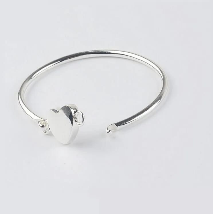 Nickel And Lead Free Stainless Steel Heart Bangle Bracelet For Kids Kids Jewelry