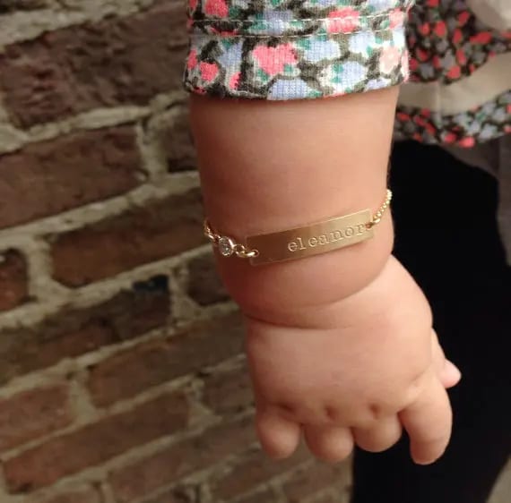 Blank Bar Custom Baby Bracelet Gift Jewelry Is Made Of Brass Material Kids Jewelry