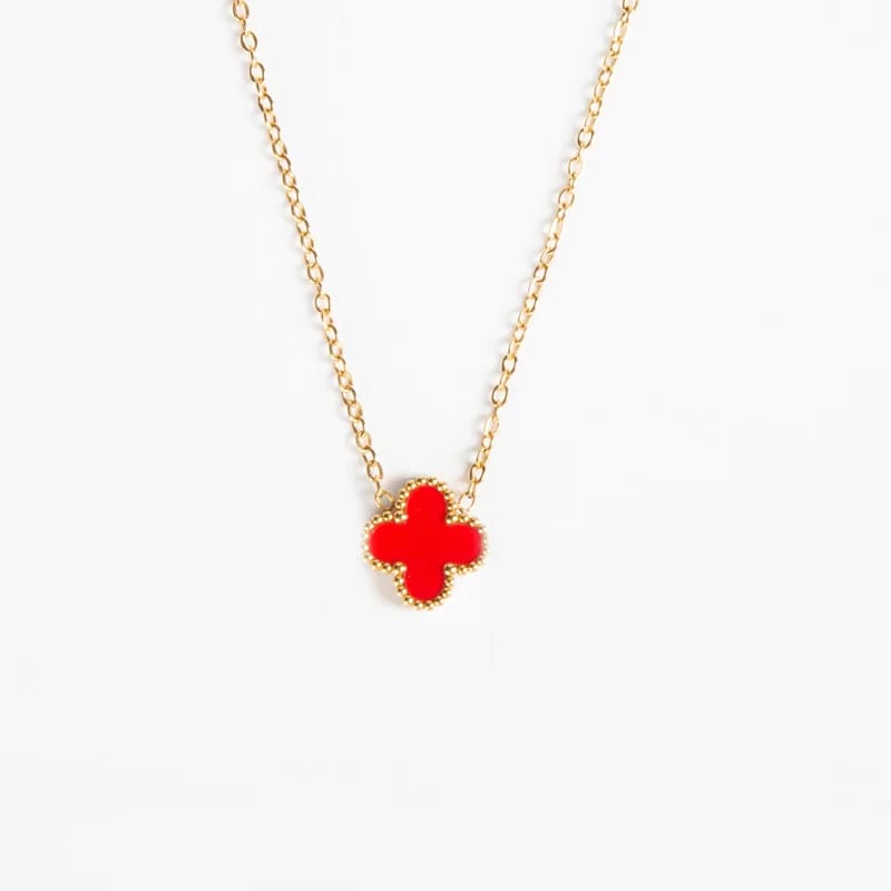 Fashion Hot Sale SXS Four-leaf Clover Jewelry Set 18k Gold Plated Double Sides Shell Necklace Earrings Bracelet Set In Stock