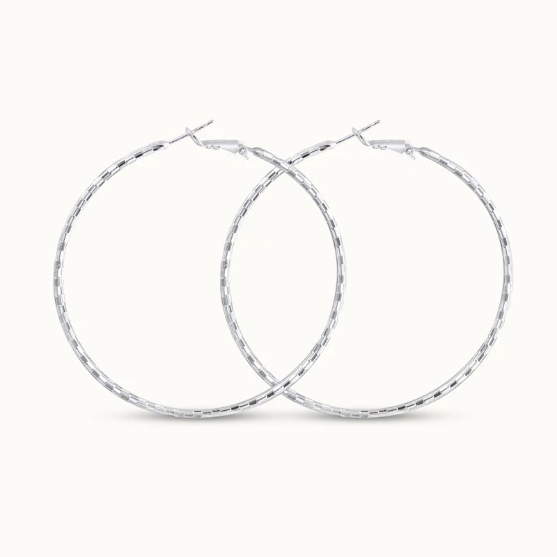 Wholesale Hypoallergenic Silver Plated Hoop Earrings Big Large Hoops Earrings For Women Simple Earring Jewelry In Stock