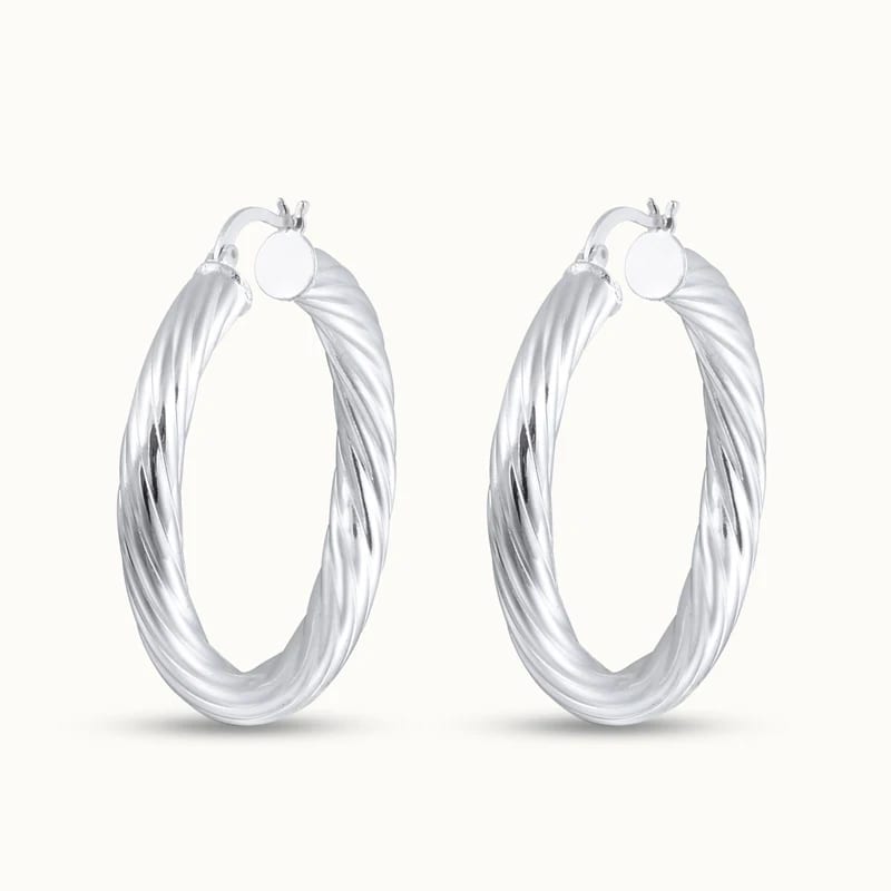Wholesale Classic Trendy Geometric Chunky Twist Rope Shape Thick Twisted Hoop Earrings For Women In Stock