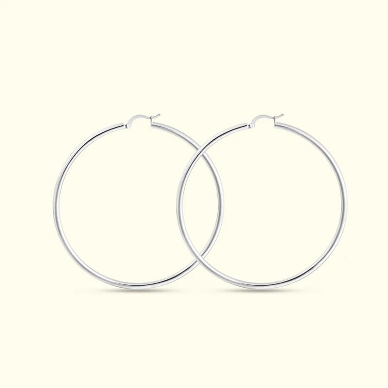 Hot Selling Fashion Popular High Quality Women Jewelry Oversize Large Silver Hoop Earrings For Women In Stock