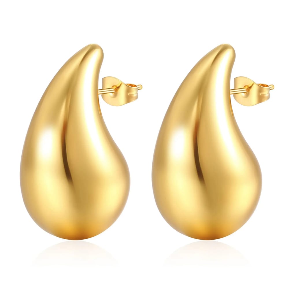 Most Popular Delicate Water Drop Earrings Stainless Steel Fashion Waterproof Jewelry Chunky Tear Water Drop Earrings For Women In Stock