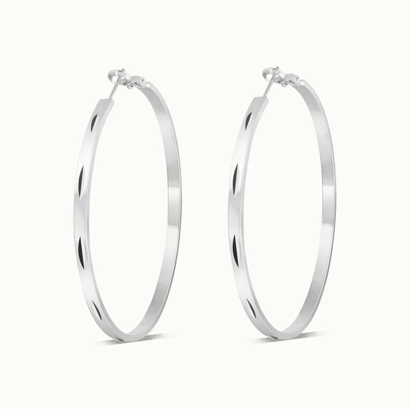 Fashion Jewelry High Quality Large Hoops Earrings Hypoallergenic Large Silver Hoop Earrings For Women Girls In Stock