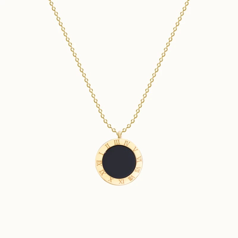 Dainty Circle Roman Numeral Necklace Stainless Steel 18k Gold Women Pendant Titanium Steel Designs Fashion Jewelry Necklaces In Stock