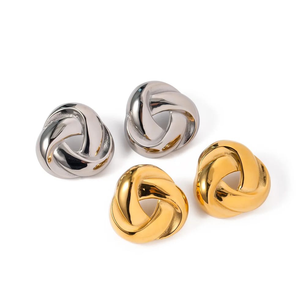 Hot Selling Geometric Weave Earrings Jewelry 18k Gold Waterproof Non Tarnish Minimalist Vintage Stud Earrings For Women Stud Earrings