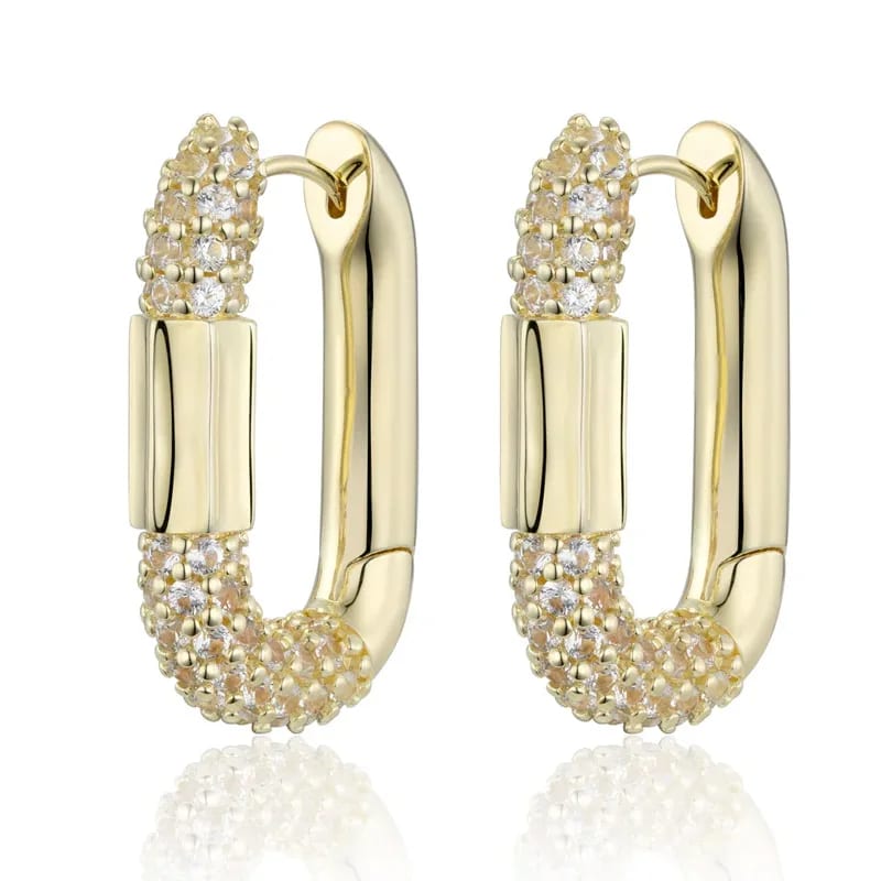 Wholesale 18k Gold Plated Brass Cubic Zirconia Custom Huggie Hoop Earrings Fashion Jewelry For Women Hoop Earrings