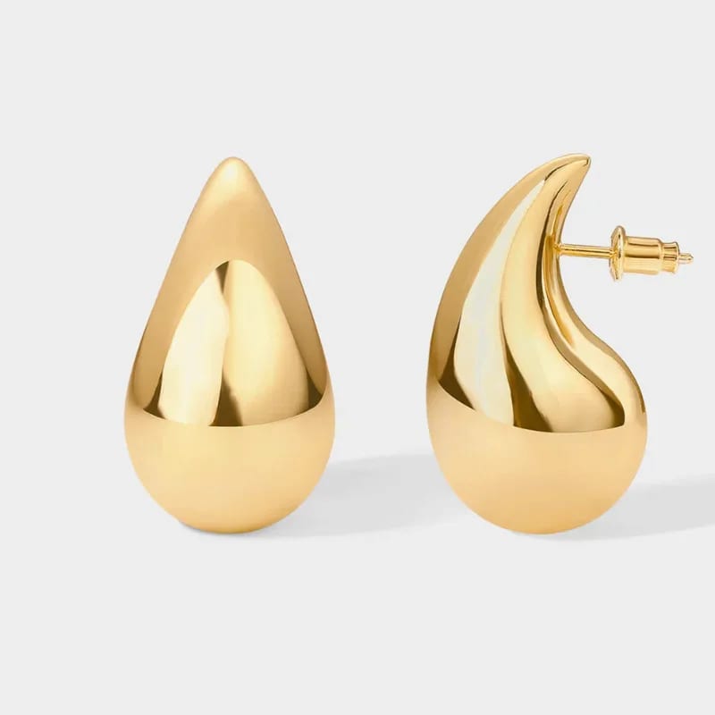 Hypoallergenic Stainless Steel Teardrop Earrings Dupes Tear Drop Earrings Chunky Gold Hollow Hoop Drop Earrings For Women Stud Earrings