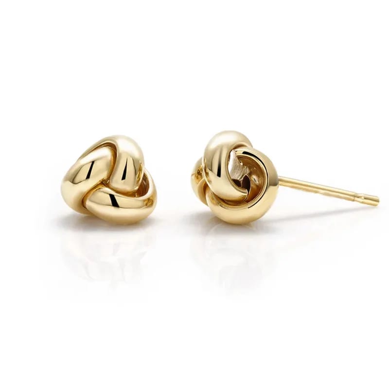 Wholesale Latest Designs Minimalist Jewelry 18k Gold Puffed Knot Studs Earrings For Women Stud Earrings