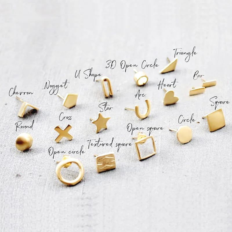 Hot Sale Wholesale Mix Earrings Stainless Steel Multi Shape Stud Earring Set For Women Stud Earrings