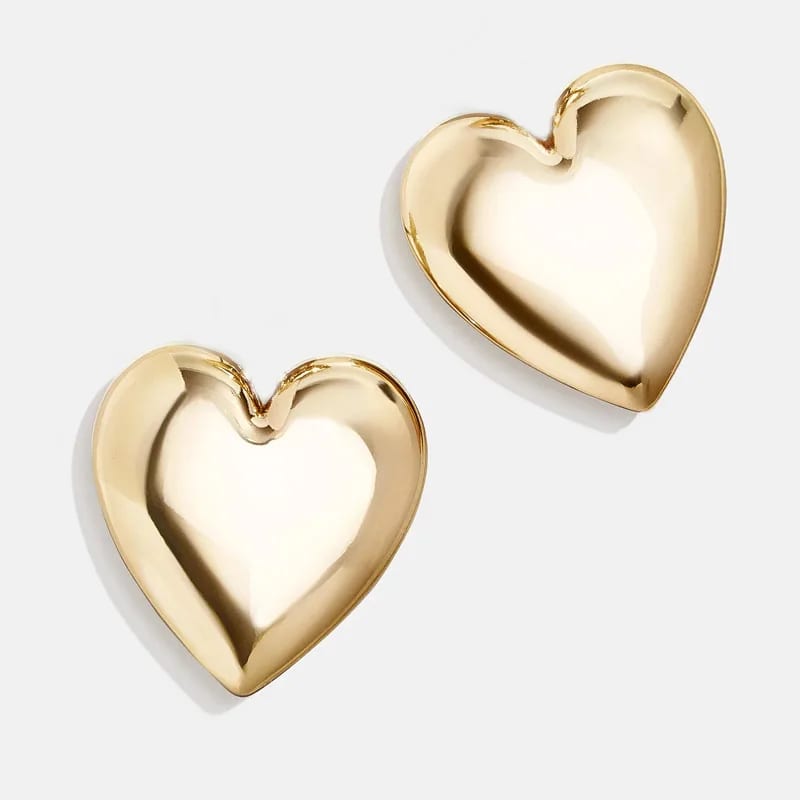 High Quality Personalized 18k Gold Plated Vintage Big Heart Stud Earrings Jewelry Elegant Delicate Ladies Earrings Stud Earrings