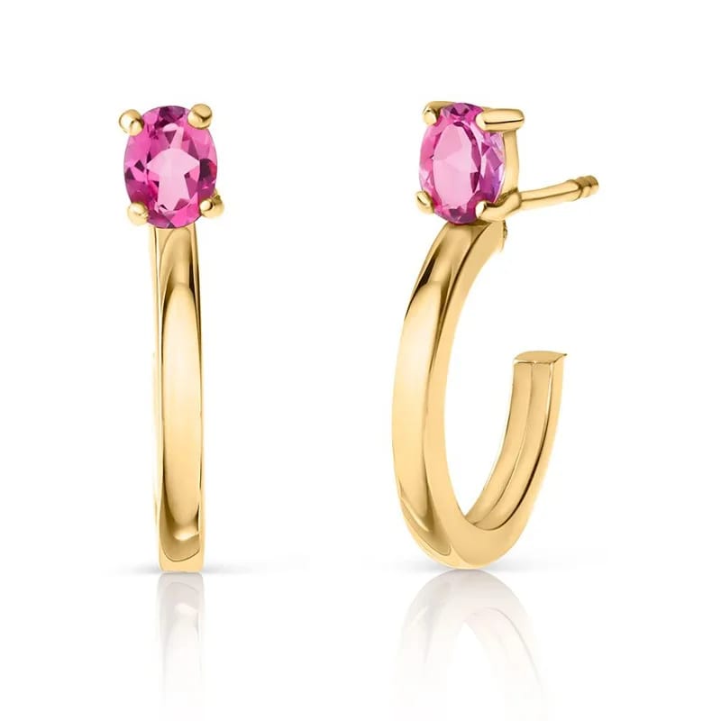 Wholesale Women High Quality 18k Gold Plated Eternity Colours Cubic Zircon Huggie Hoop Earrings Hoop Earrings