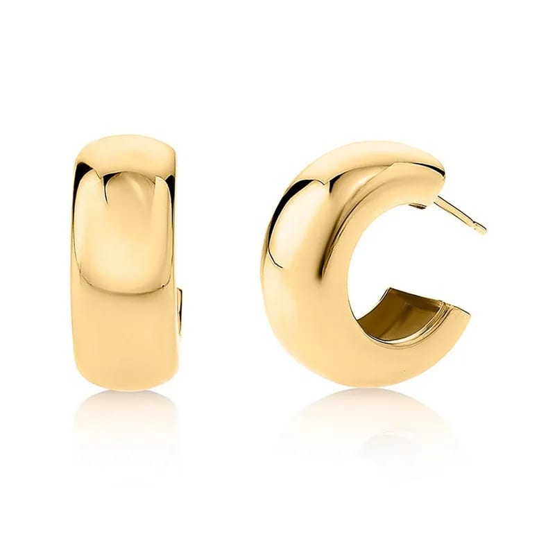 2024 Trendy 18k Gold Plated Lightweight Hypoallergenic Chunky Open Hoops Fashion Jewelry Hoop Earrings For Women Hoop Earrings