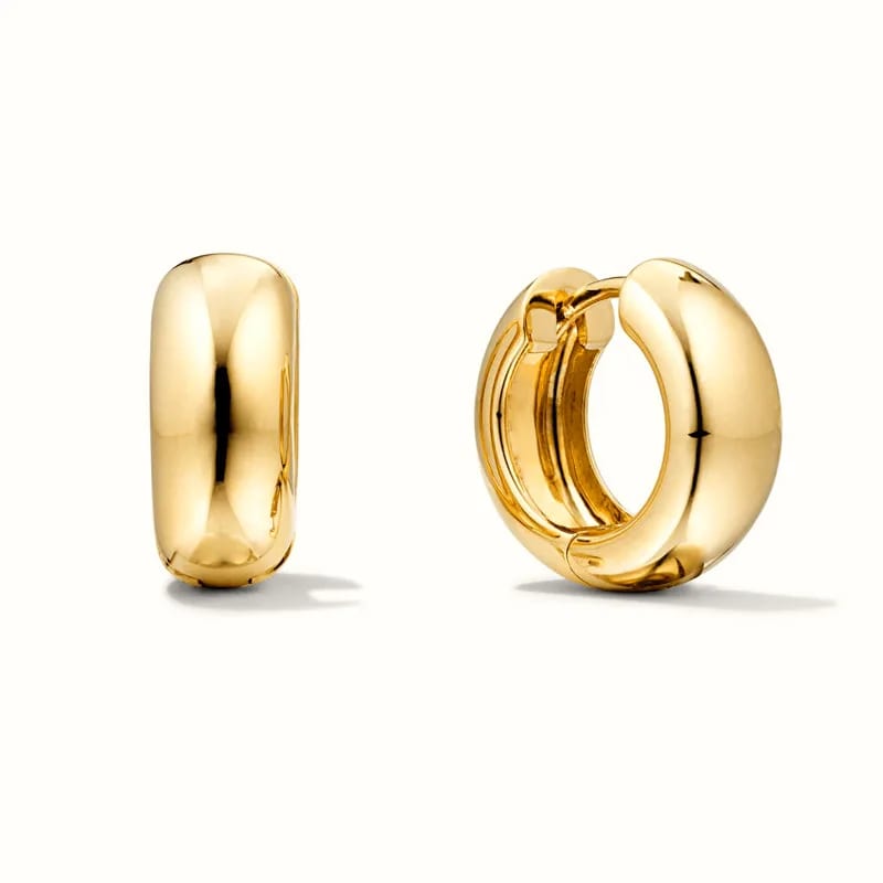 High Quality Women’s Jewelry 925 Sterling Silver 18k Gold Classic Chunky Hoop Huggie Earrings Hoop Earrings