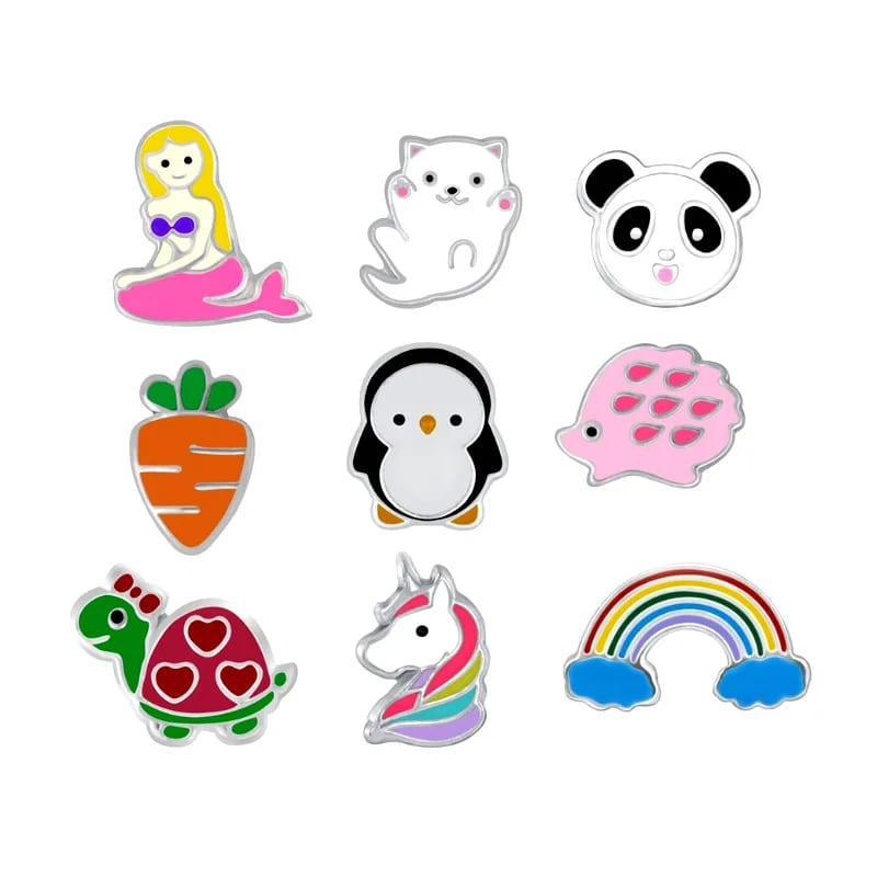 Custom Wholesale 925 Sterling Silver Enamel Animal Kids Stud Earrings Set Stud Earrings