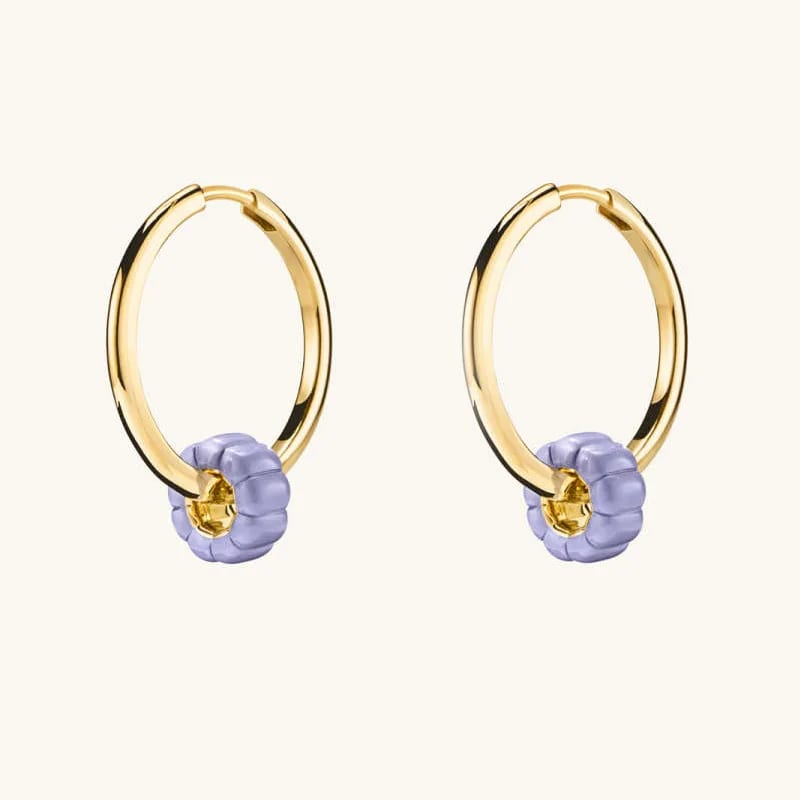 New Arrival 925 Sterling Silver 18k Gold Plated Charlotte Bold Hoop Charms Earrings For Women Hoop Earrings