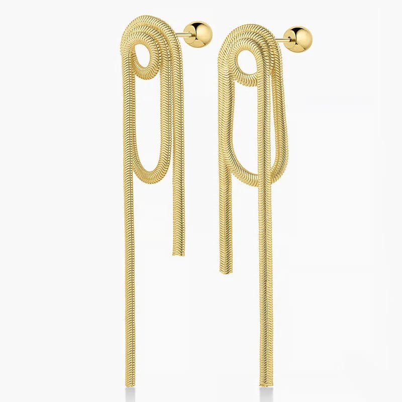 Fashion Unique Loop Earrings Popular Creative Long Chain Tassel Dangle Earrings For Women Girls Drop Earrings