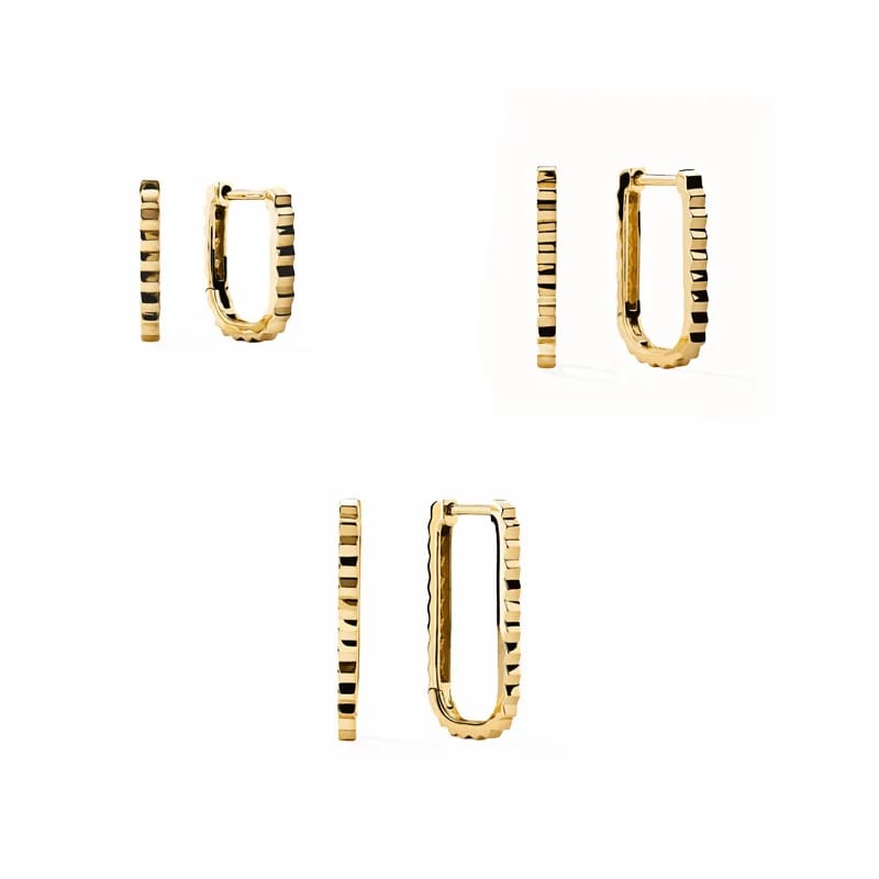 New Arrival Minimalist Design 925 Sterling Silver High Quality Pleated U Huggie Hoops Earrings For Women Hoop Earrings