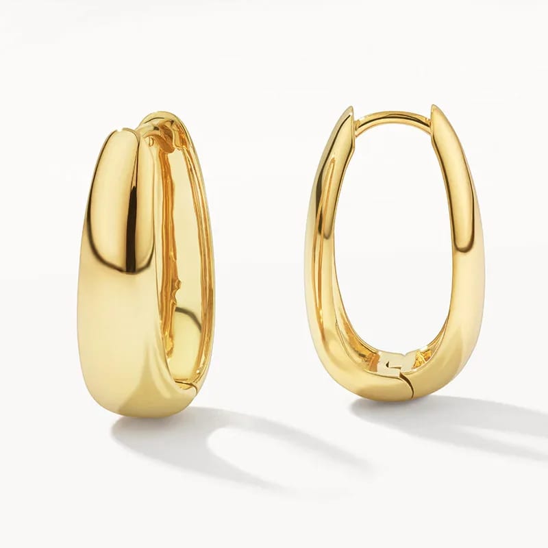 Hot Selling Fashion Jewelry 925 Sterling Silver 18k Gold Plated Dome Huggie Hoop Earrings Women Hoop Earrings