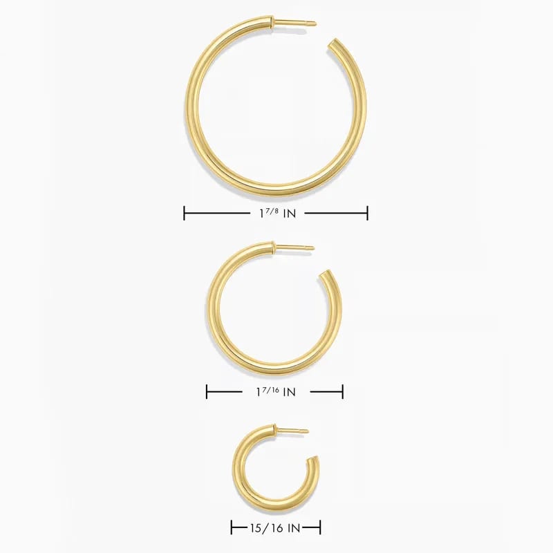 2024 New Customizable 14k/18k Gold Plated Simple Hollowed Chunky Hypoallergenic Hoop Earrings For Women Fashion Jewelry Hoop Earrings
