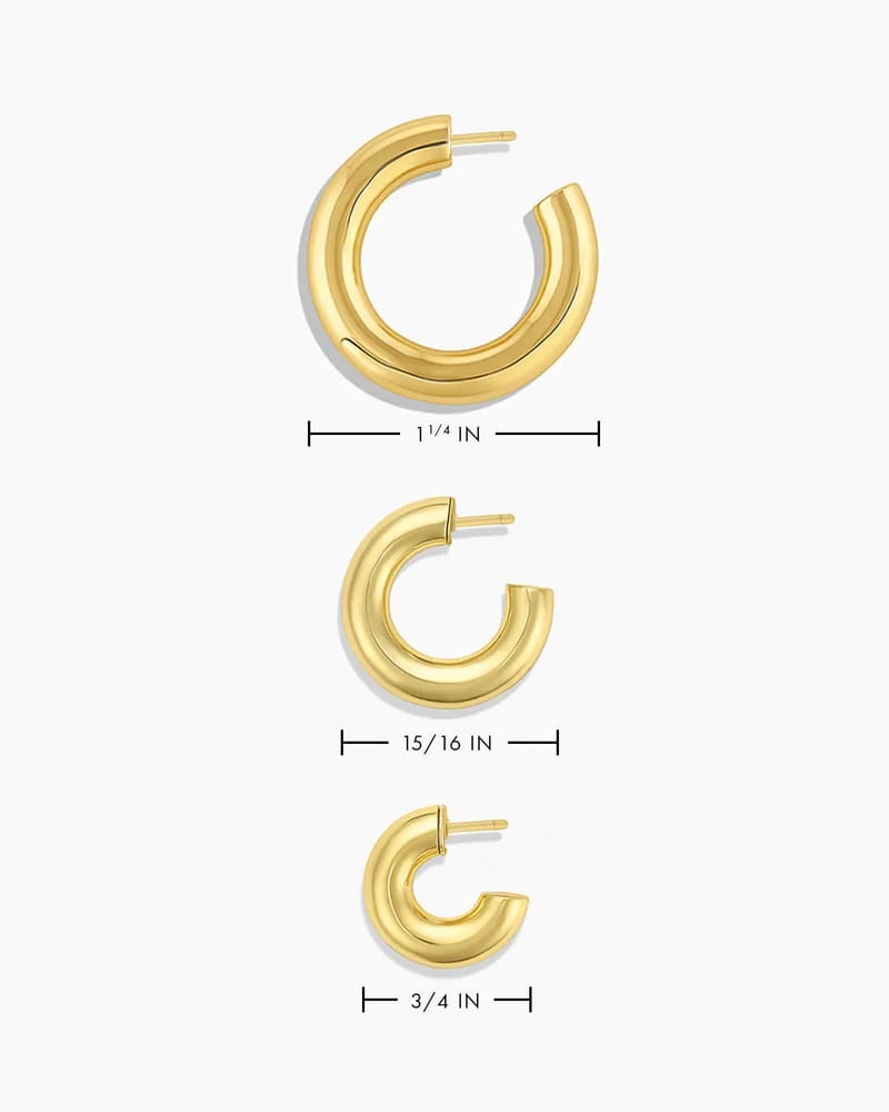 Stylish Bolder Classic 18k Gold Plated Lightweight Statement Hoop Earrings Thick Chunky Customizable Hoops For Daily Use Hoop Earrings