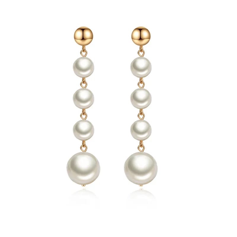 New Fashion Pearl Drop Earring 925 Sterling Silver 18k Gold Plated Long Dangle Tassel Pearl Earrings For Women Drop Earrings