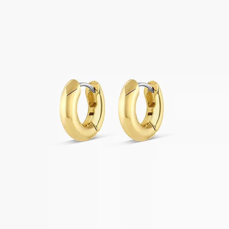Classic Style 18k Gold Plated Brass Huggies Hoop Earrings Custom Jewelry Manufacturer Huggie Earrings