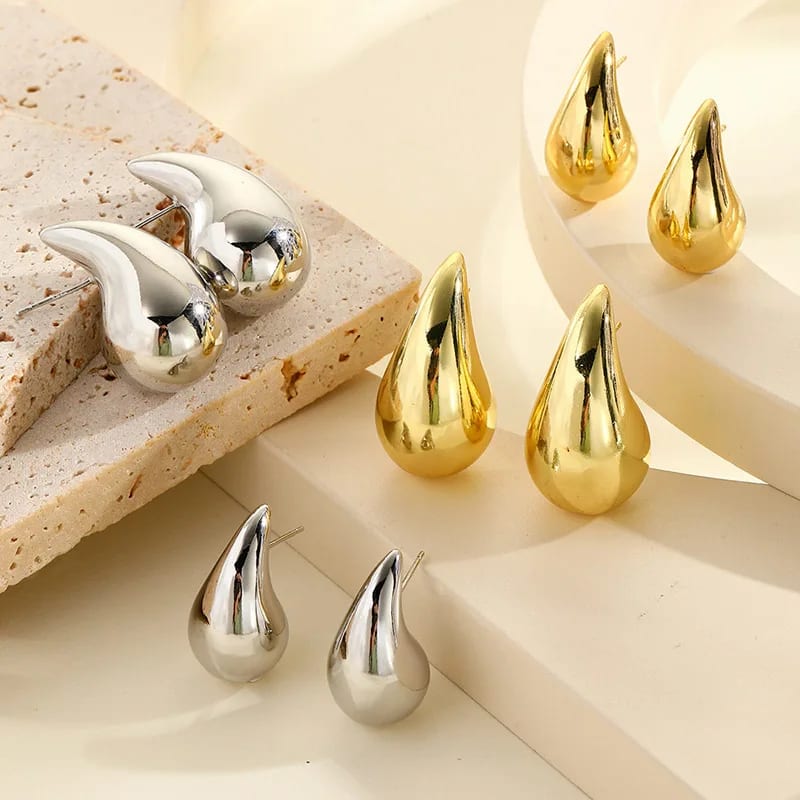 Minimalist Dome Drop Earring Lightweight Hypoallergenic Gold Plated Water Drop Hollow Earrings Fashion Jewelry For Women Girls Stud Earrings