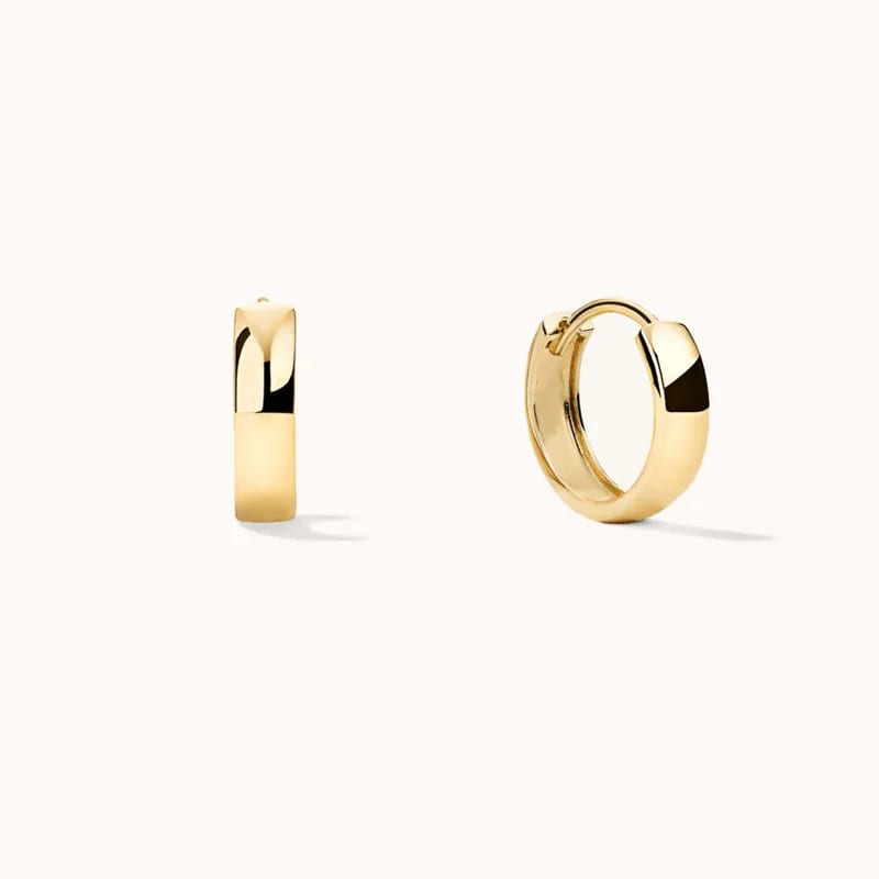 Fashion Simple Dainty 925 Sterling Silver Bold Huggie Hoops 14k Gold Plated Hoops Earrings For Women Hoop Earrings