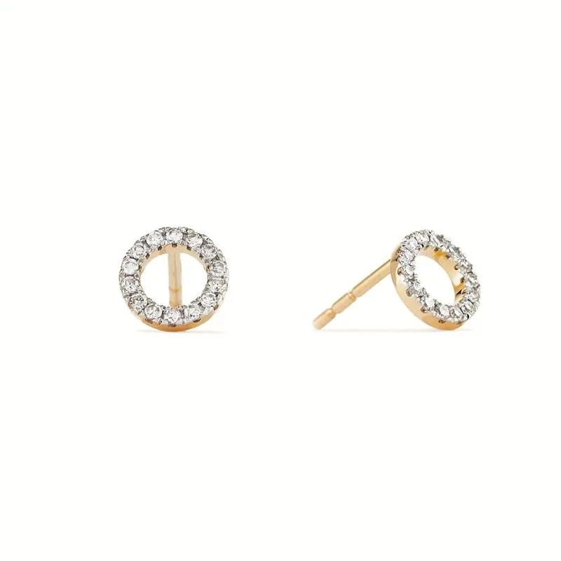 Minimalist Jewelry 14k Gold Plated 925 Sterling Silver Cz Diamond Halo Stud Earrings Stud Earrings