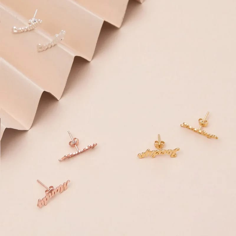 Simple Personalized Customized Jewelry Stainless Steel Custom Name Stud Earrings Stud Earrings
