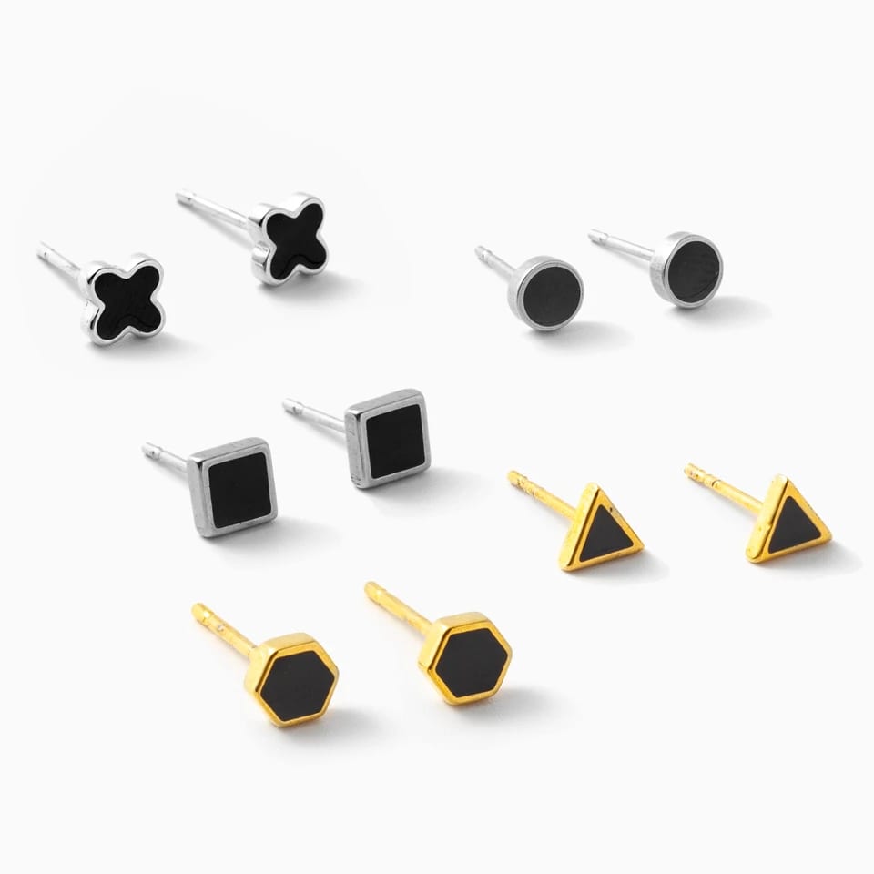 Custom Fashion Minimalist Geometry Shape 18k Gold Plated Stainless Steel Enamel Stud Earrings Stud Earrings