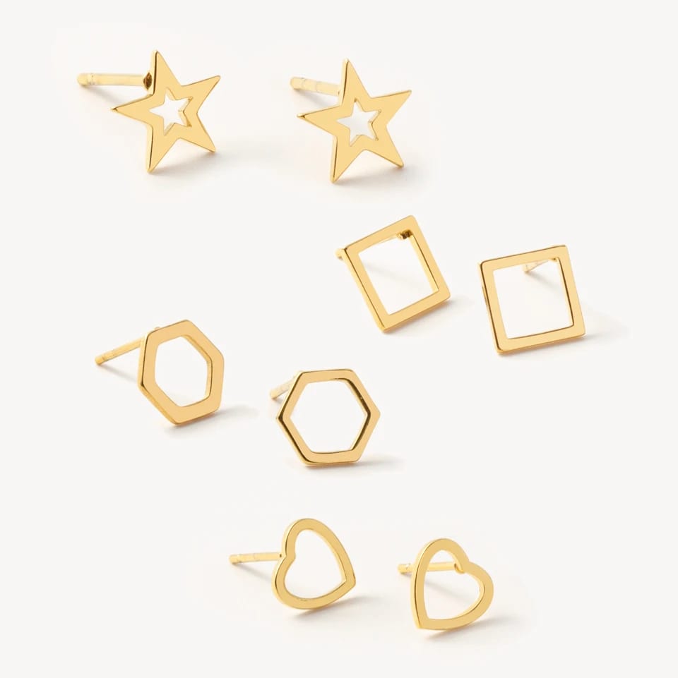 Wholesale Custom Stainless Steel Fashion Earrings Women Geometry Ear Accessories Simple Hollow Stud Earring Stud Earrings