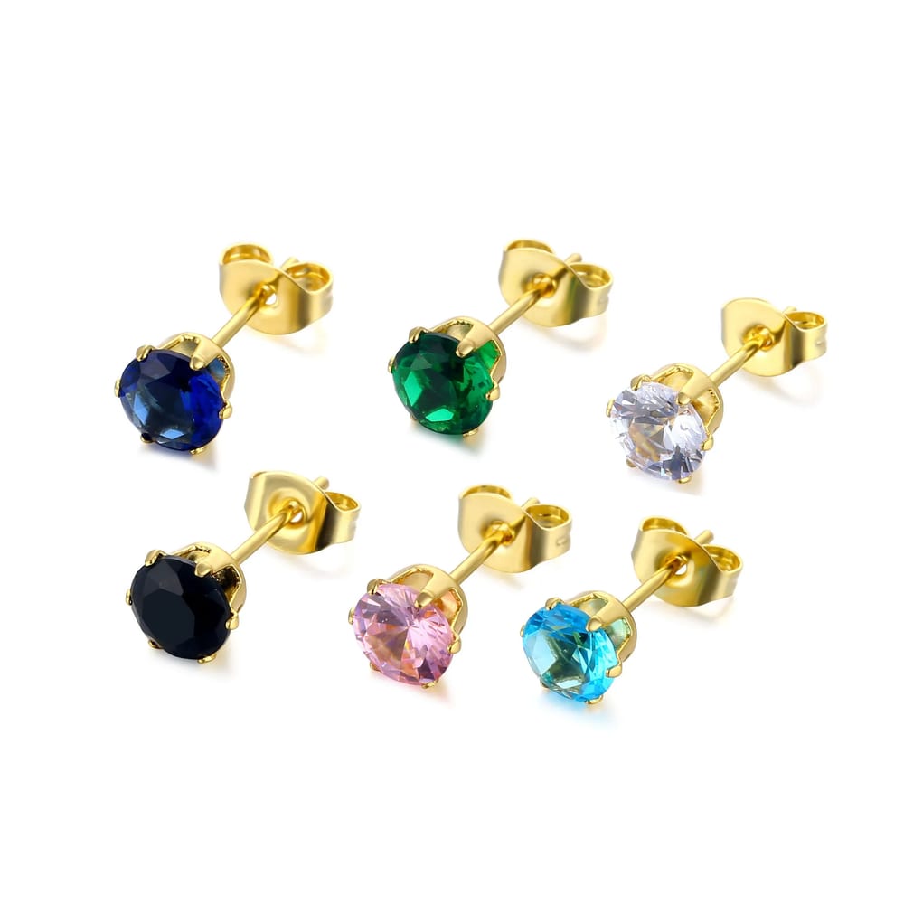 Luxury Diamond Earring Stainless Steel Real Gold Plated Zircon Stud Earrings Stud Earrings