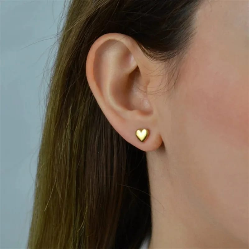 Minimalist Fashion Heart Shaped Stud Earrings Stainless Steel Women’s Earrings Stud Earrings