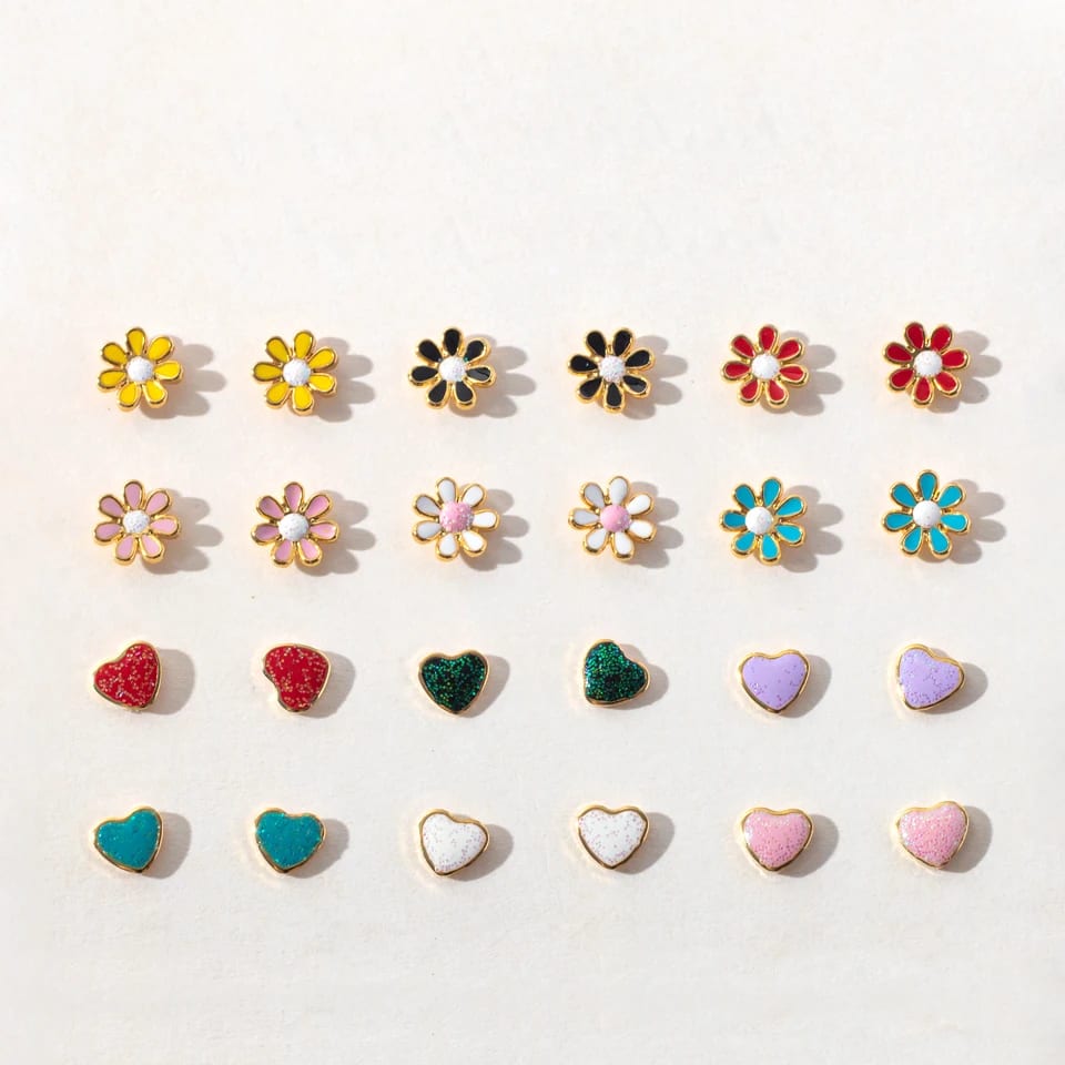 Wholesale Custom Multi Styles 18k Gold Plated Colorful Enamel Stud Earrings Fashion Jewelry Stud Earrings For Ladies Stud Earrings