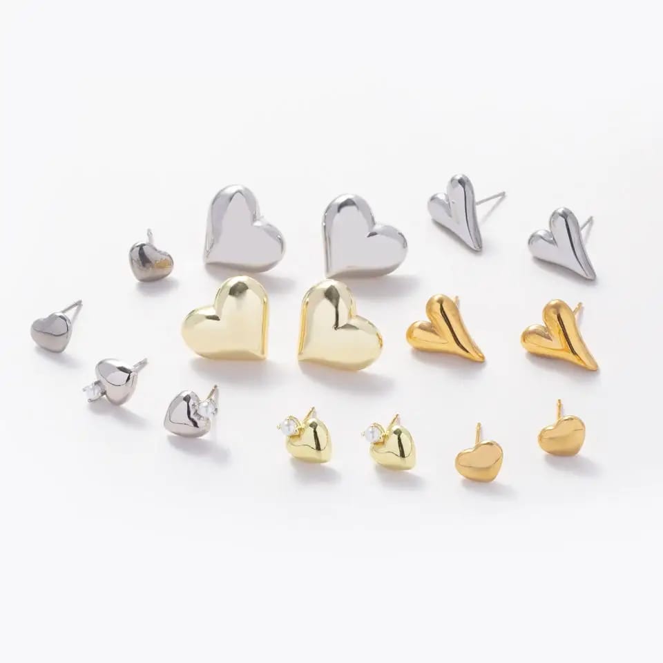 Custom New Design Women’ Earrings Studs S925 Sterling Silver Gold Plated Party Heart Shape Stud Earring For Boy And Girl Stud Earrings