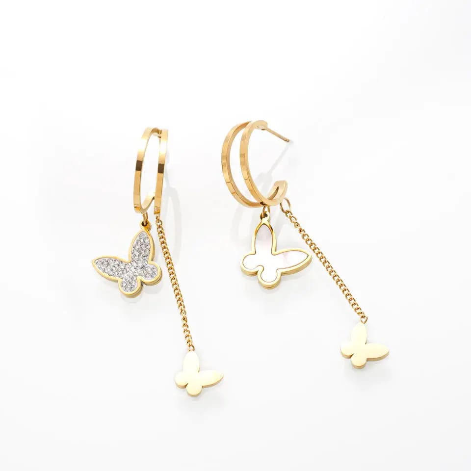 Custom Stud Earring With Chain And Pendant For Women S925 Sterling Silver Gold Plated Long Chains Link Earrings For Girl Stud Earrings