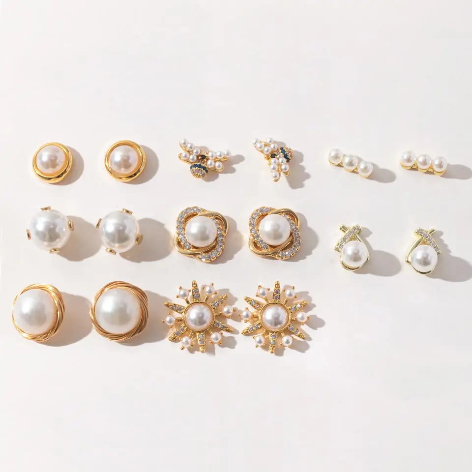Custom Women’ Jewelry Pearl Earrings S925 Sterling Silver Fresh Water Pearls Studs Earrings 18k Gold For Girl Stud Earrings