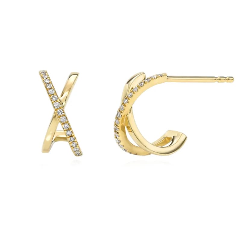 Fashion Women Jewelry 925 Sterling Silver Diamond X Cz Stud Earrings Stud Earrings