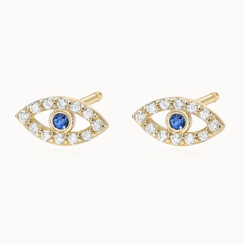 Minimalist Jewelry 925 Sterling Silver Tiny Diamond Evil Devil Eyes Stud Earrings Stud Earrings