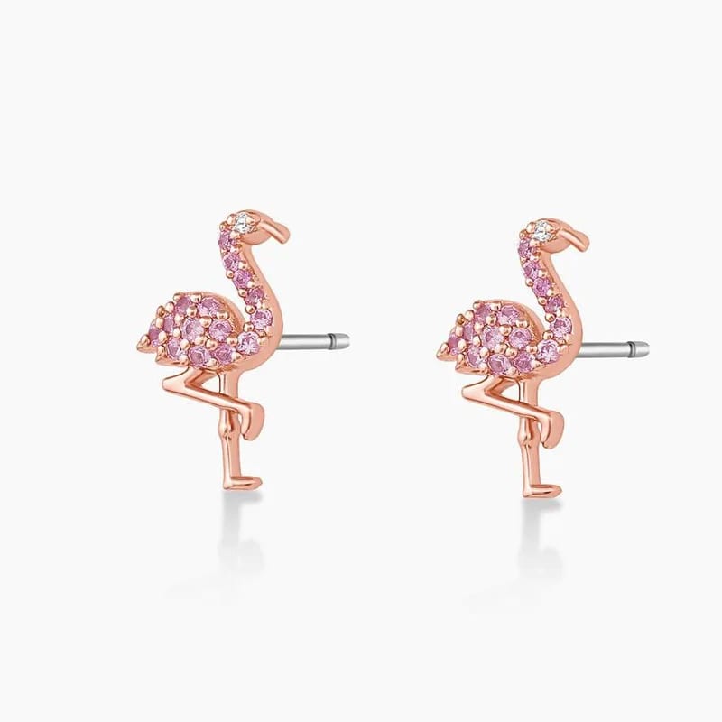 Fashion Trend Jewelry 2023 New Arrivals 925 Sterling Silver Flamingo Charm Stud Earrings Stud Earrings